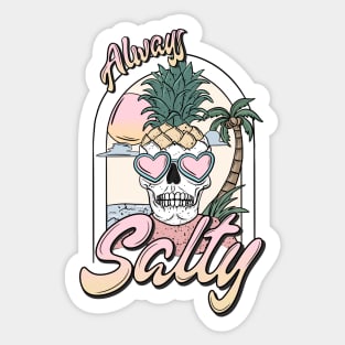 "Always Salty" Beach Skull Sticker